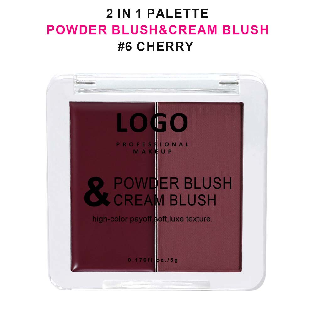 Custom Logo 2 in 1 Blush Powder and Blush Cream Private Label Cheek Cream to Powder Blush - Image 7
