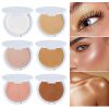 6 Colors Face Smooth Vegan Highlighter Makeup Pressed Powder Shimmer Creamy Highlighter and Bronzer Palette