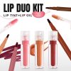 Private Label Cosmetics Lip Gloss Stain Kit Custom Logo Wholesale Vegan 2 in 1 Lip Gloss and Lip Stain Set Lip Liner Gloss Kit