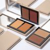 Custom Logo Talc Free Cosmetic Bronzer Private Label High Pigment 2 Colors Face Pressed Powder Bronzer Palette